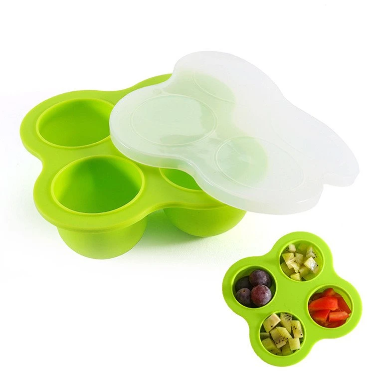silicon baby food freezer tray with lid